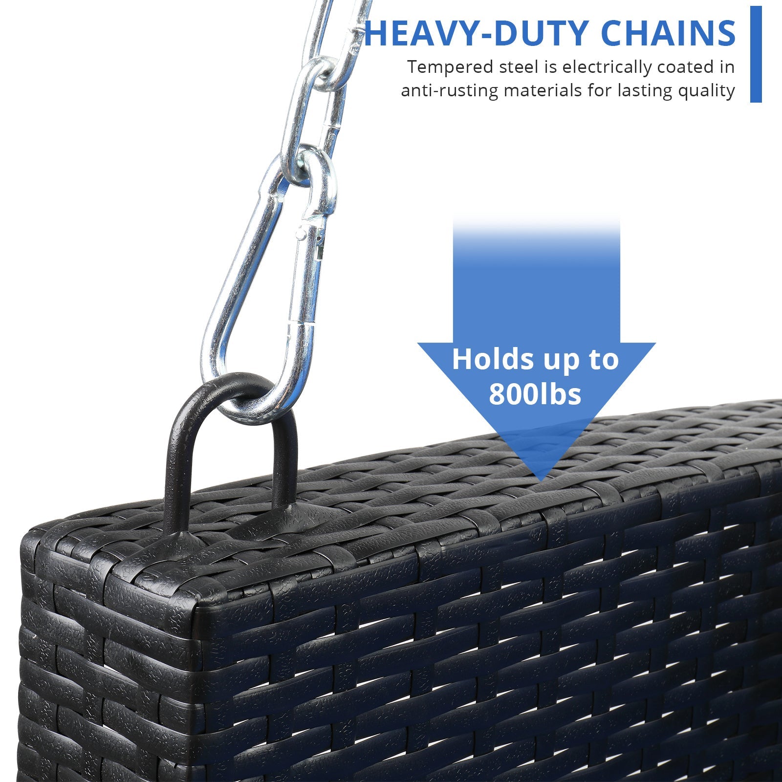 Chaise Suspendue en Rotin Noir