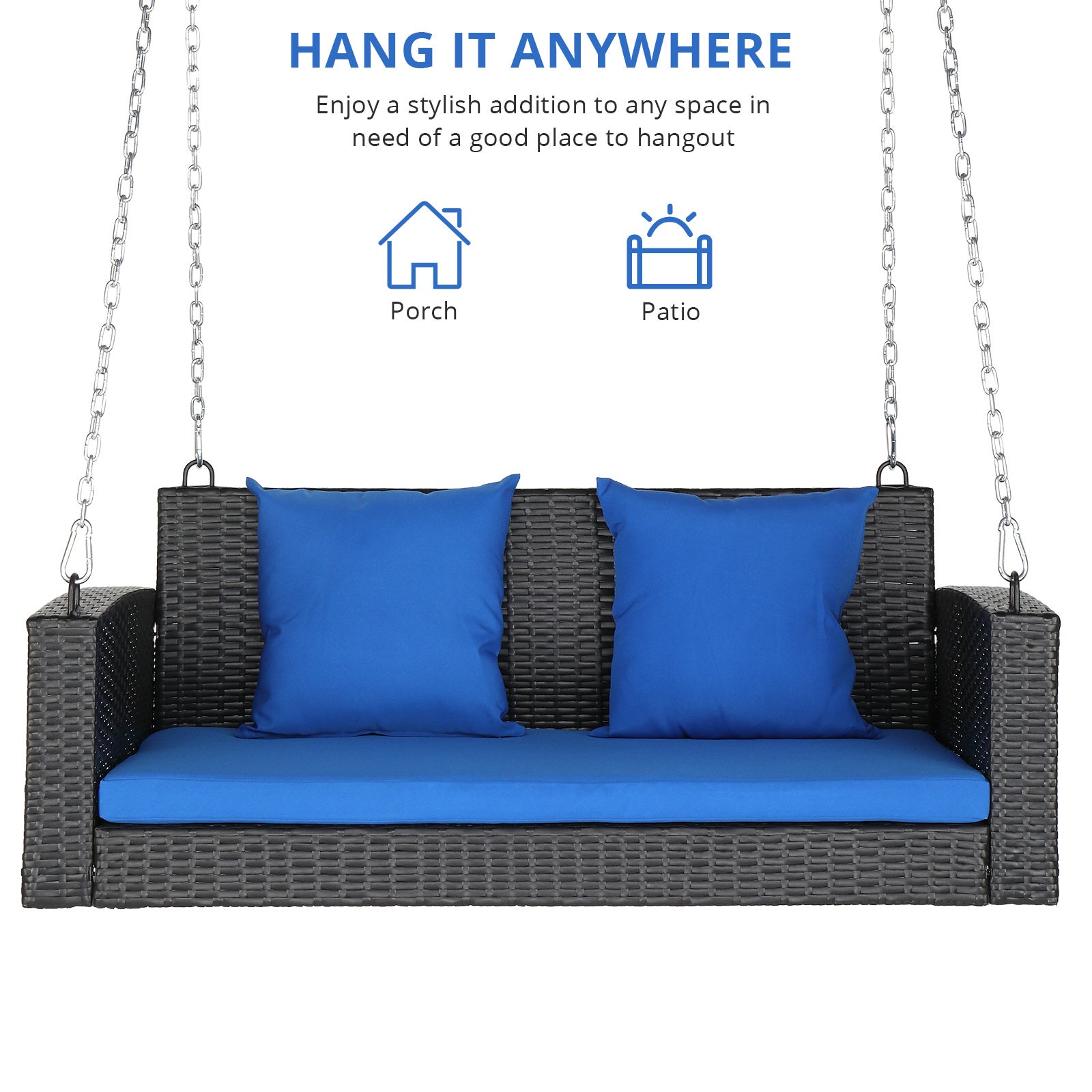 Chaise Suspendue en Rotin Noir