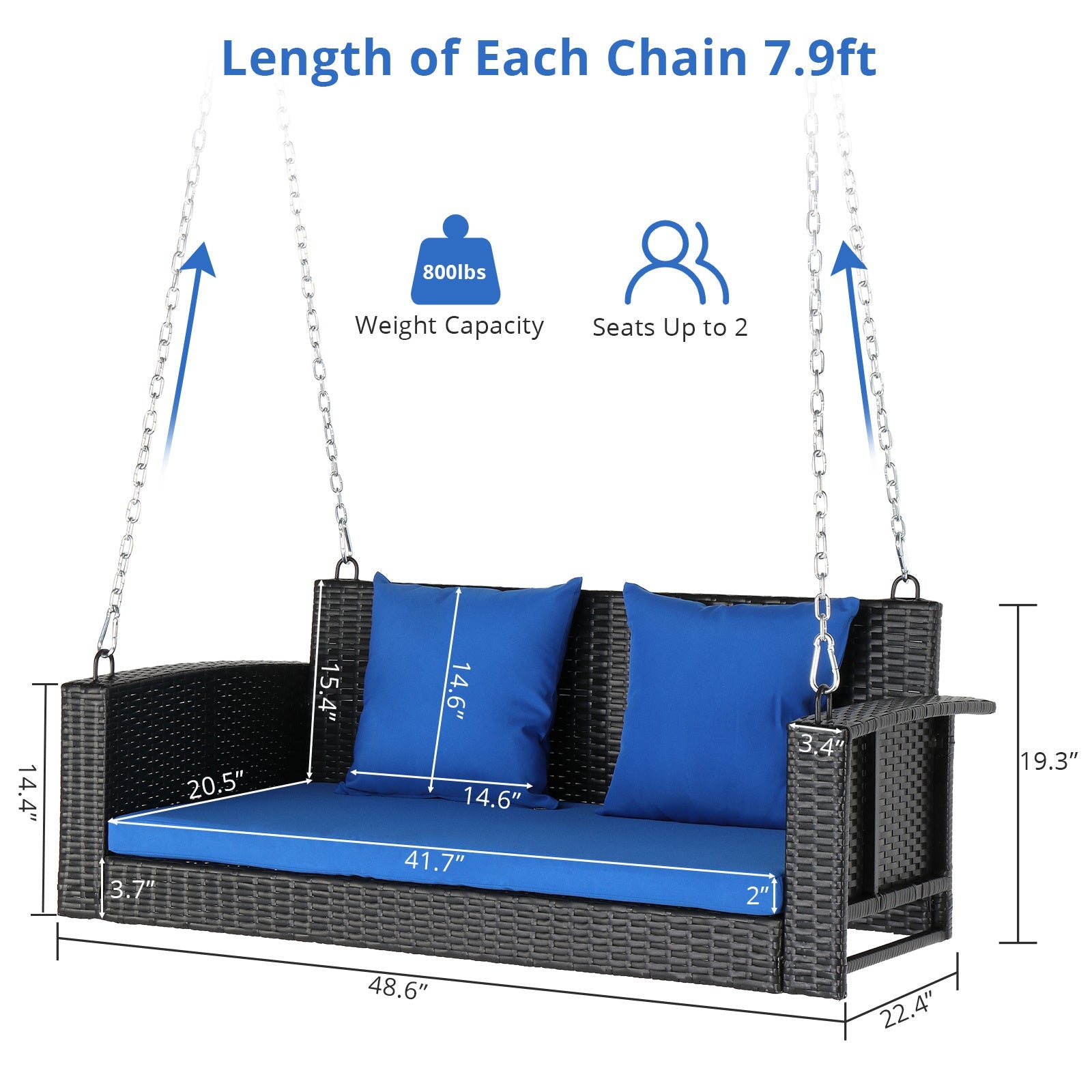 Chaise Suspendue en Rotin Noir