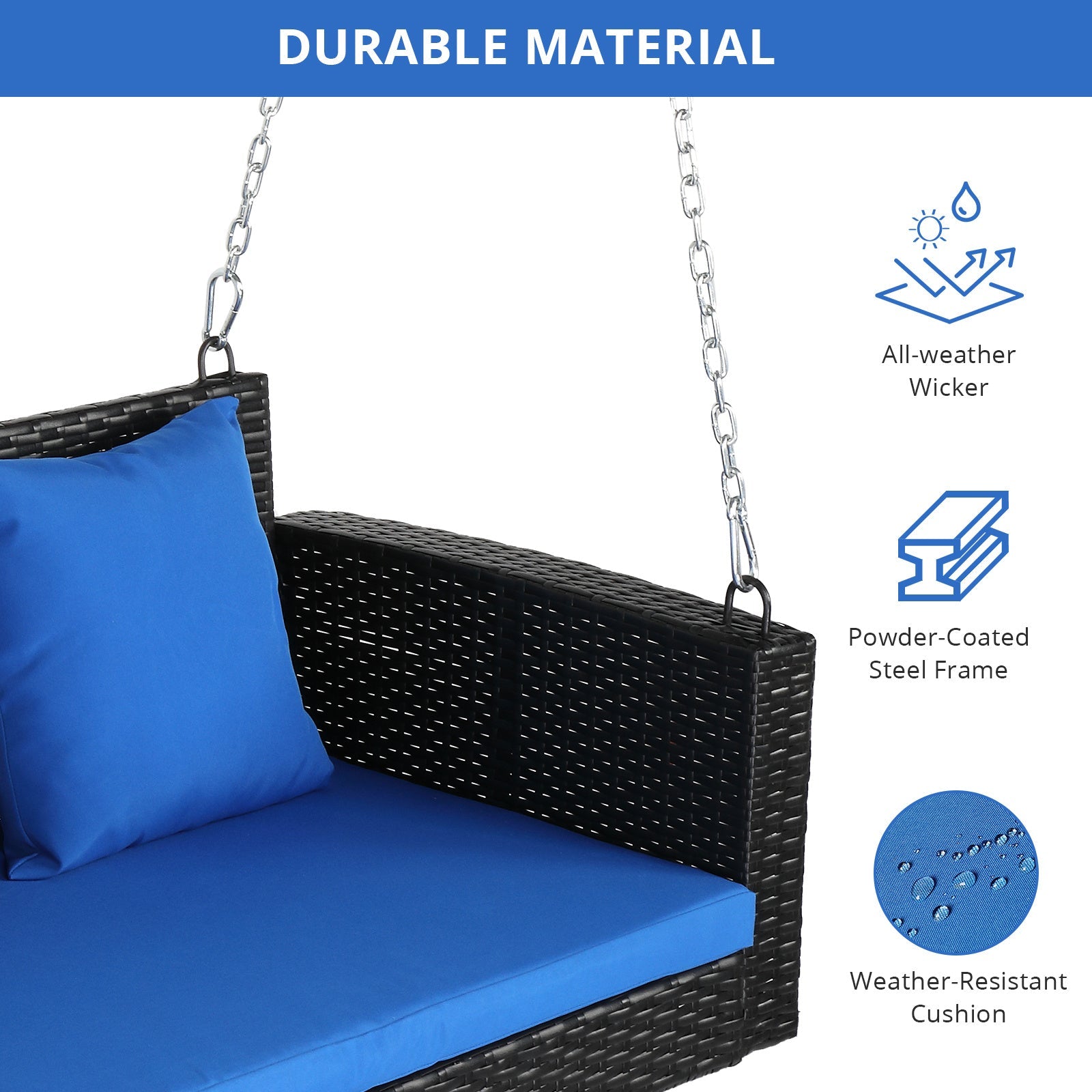 Chaise Suspendue en Rotin Noir