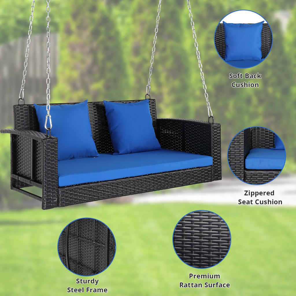 Chaise Suspendue en Rotin Noir