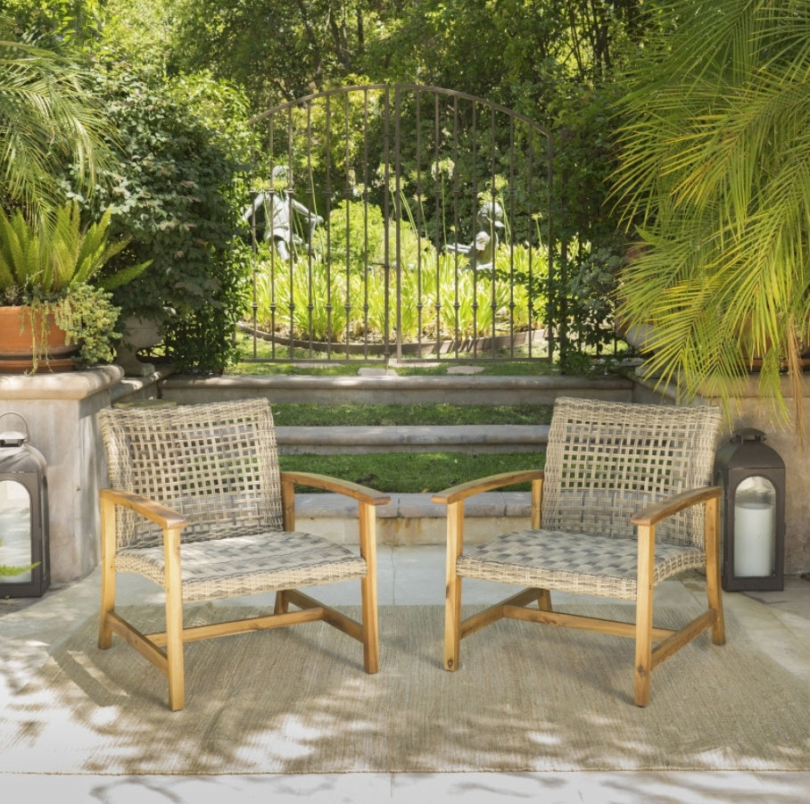 Ensemble de 2 Chaises d'Extérieur